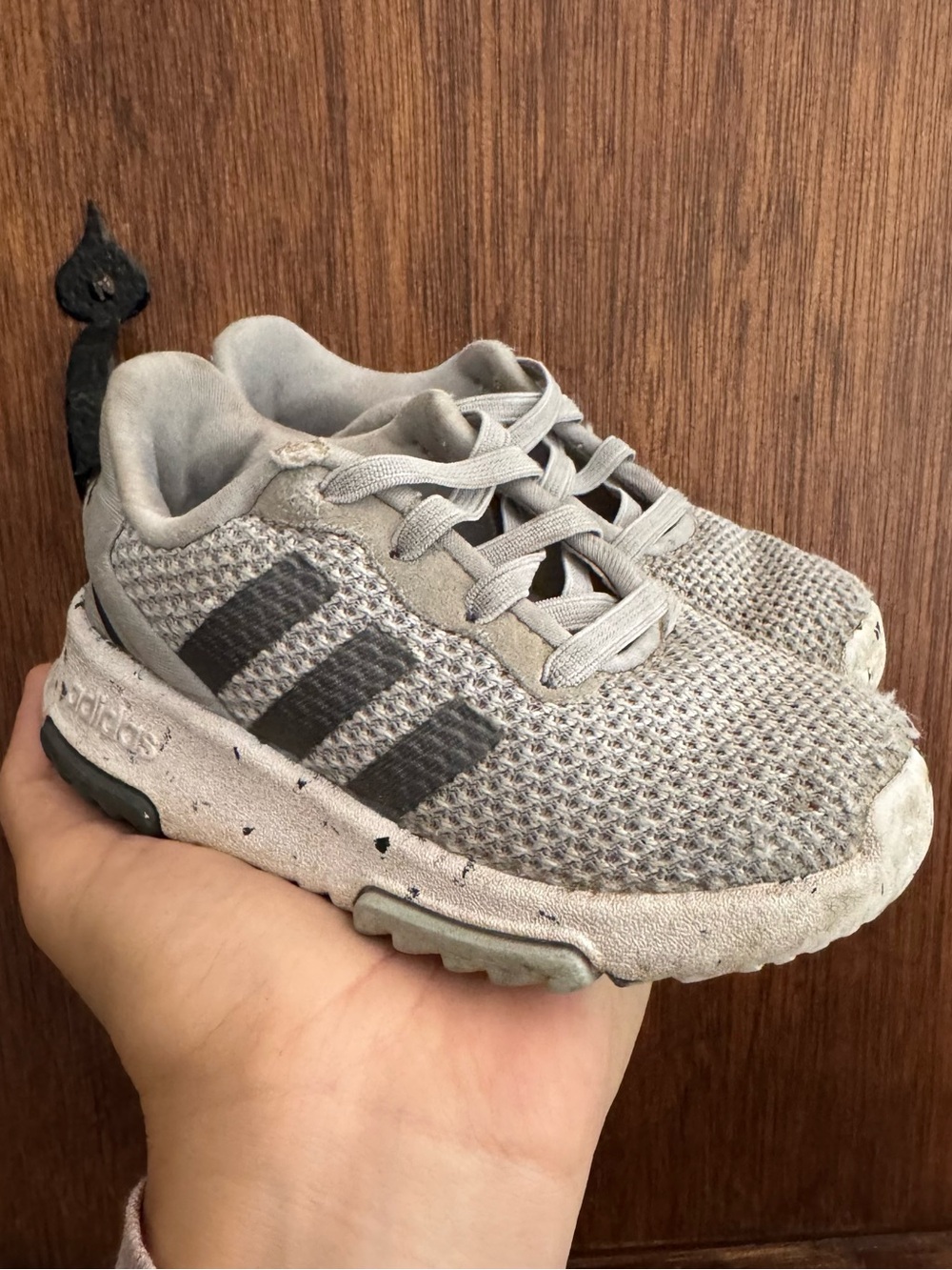 adidas Toddler Racer TR 2.0 Running Shoes in Grey/Metal/Grey Size 7
They do show